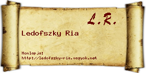 Ledofszky Ria névjegykártya